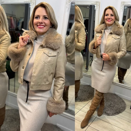 Luxe fur ökobőr dzseki